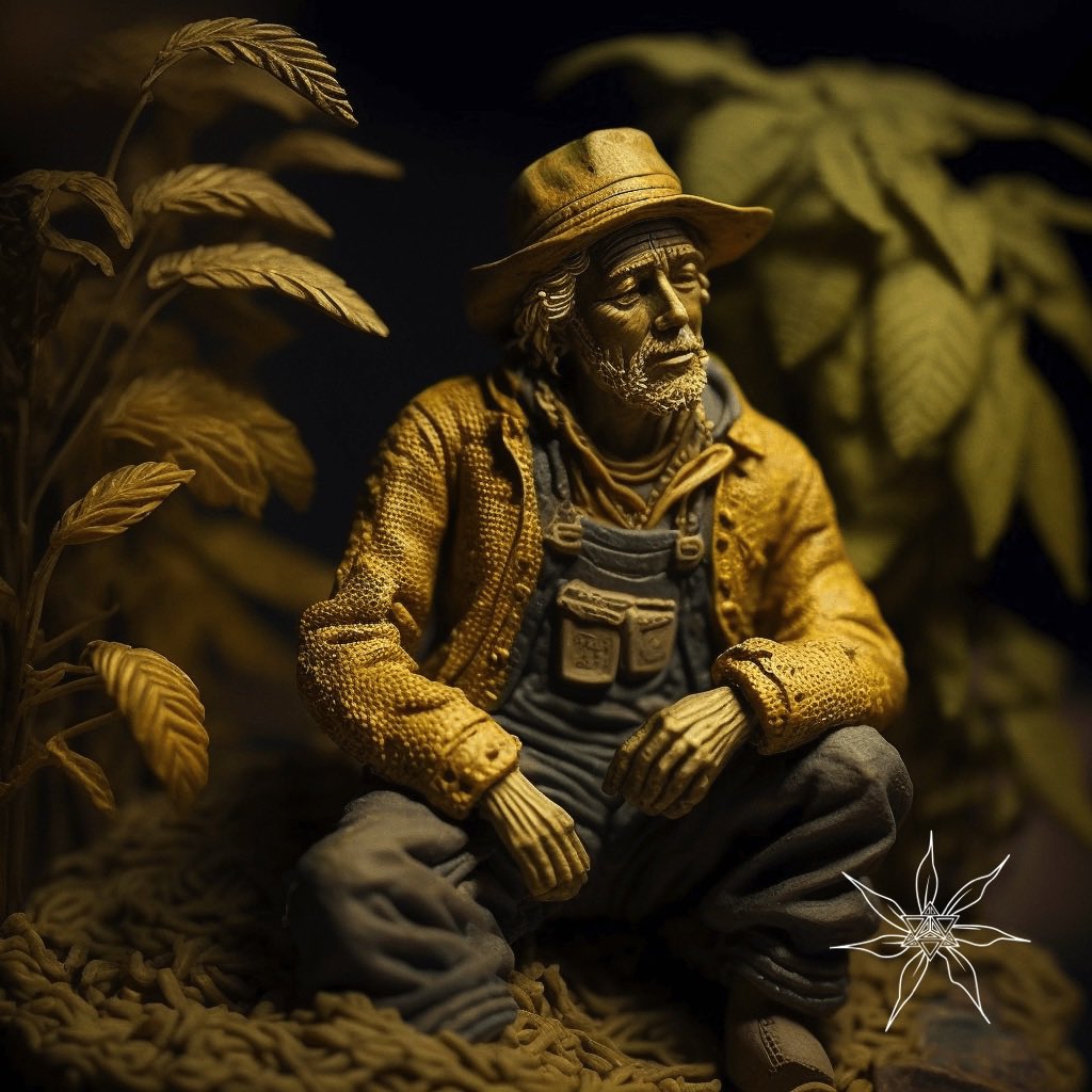 Thank you to <a href="/MerkabaToken/">MerkabaToken | MINT LIVE!</a> for sending ‘Tall’, one of ‘The Seven’ solid gold Clay Hemp Farmers awarded for completing the secret challenge!  

There are still five available! #CNFT #CardanoCommunity
