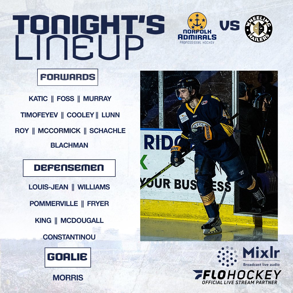 Norfolk Admirals on Twitter "7 D. Morris in goal. Let's rock. 📺 http//flosports.link/3ycfwAj