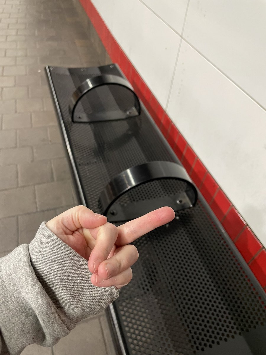 AuntyCourtney's tweet image. My red line ride today was an unfortunate reminder that this bullshit exists. Fuck #HostileArchitecture!