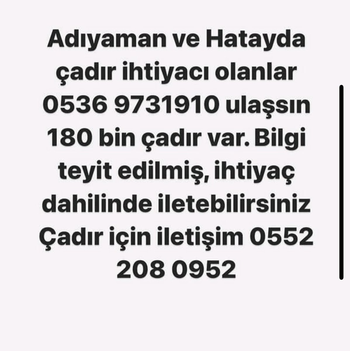 aleynatilki's tweet photo. Güncel arkadaşlar lütfen yayalım.
Çadır ihtiyacı çok fazla🙏🏻 https://t.co/ZVf4b6vuO6