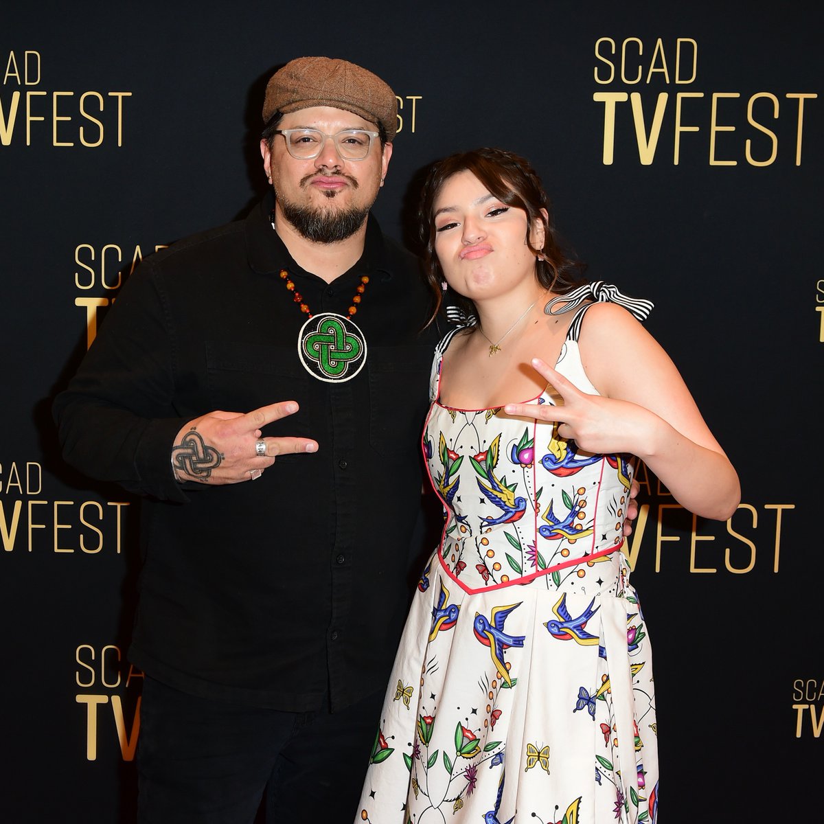 Sterlin Harjo and Paulina Alexis holding it down for Rez Dogs at the SCAD TVFEST. Photo credit: Getty Images.