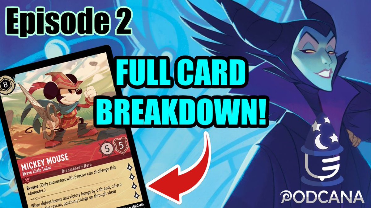 podcana's tweet photo. Episode 2 of Podcana premieres in a few minutes!
@BrendanAPG and @WatchFlake break down the anatomy of a @DisneyLorcana card, and present their evidence about the rules and win conditions.
📺https://t.co/OqlBdRqKb0 https://t.co/CkBNDLXXZD