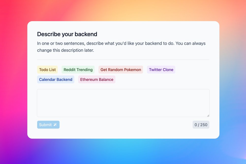Introducing Autobackend

Create an AI-generated backend with just a few sentences 🚀

Try it out - autobackend.dev