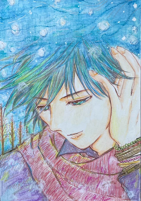 ⋯  雪の音⋯。#イラスト#アナログイラスト   今日も良き日に 
