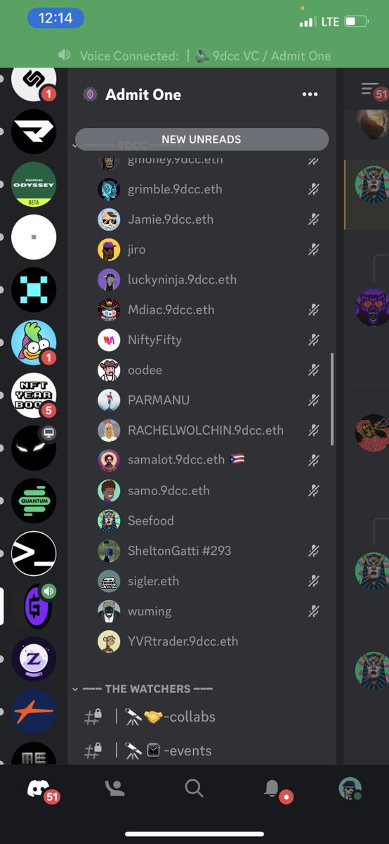 aventurine_eth's tweet photo. Another amazing “Fomo Fridays” chat in the @Admit0001 discord stacked with lots of Admit and @9dccxyz fam 🤌🏻 Thanks always to the @thewatchers0001 committee for always supporting and it was great having @gmoneyNFT and the rest of the team hanging and chatting 🫡 So many 9dcc subdomains 👀