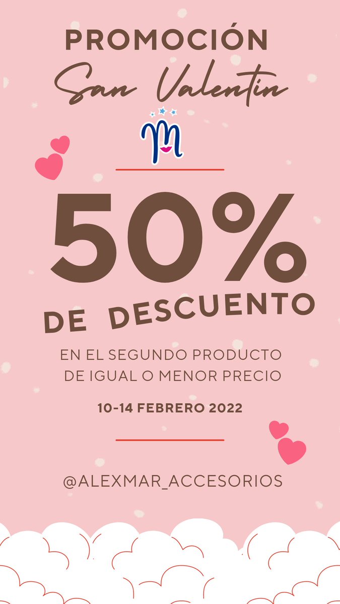 M2ACCESORIOS's tweet image. Desde hoy y hasta el 14Feb
50% Descuento 
#alexmaraccesorios #promosanvalentin