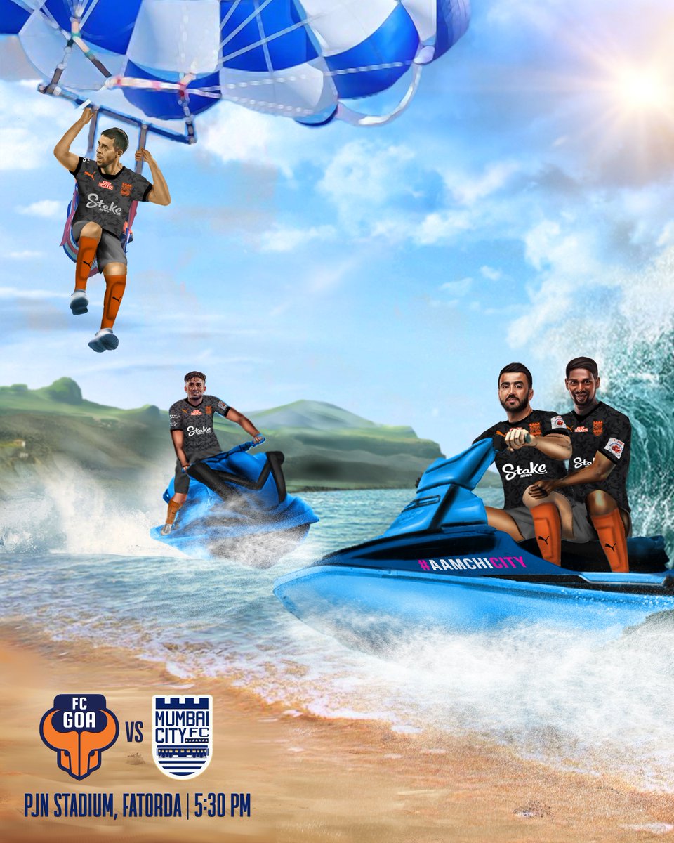 MumbaiCityFC's tweet photo. #TheIslanders have made it to the shores of Goa for a highly anticipated clash against the Gaurs! 🌊

🔊 काय मग मंडळी, आवाज कोणाचा?! 💪💙

#FCGMCFC #MumbaiCity #AamchiCity 🔵 https://t.co/WZnFkjqq2N
