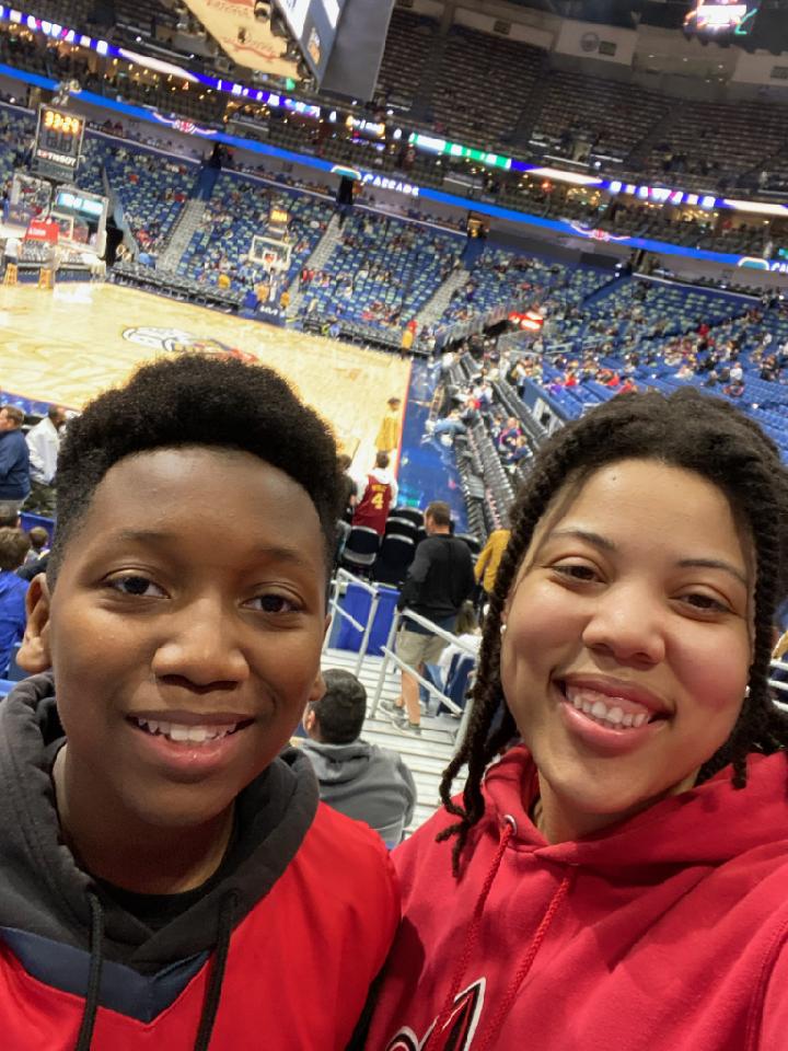 ainworth's tweet photo. My daughter and son enjoying Pelicans game! Go Pels
#Pelicansgameday https://t.co/cLbbH9WHtx