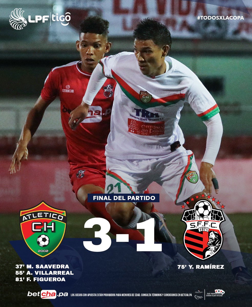 ¡PRIMER TRIUNFO CHIRICANO!🔥

<a href="/Atl_chiriqui/">Atlético Chiriquí</a> 3-1 <a href="/sanfrafc_pa/">𝗦𝗮𝗻 𝗙𝗿𝗮𝗻𝗰𝗶𝘀𝗰𝗼 𝗙.𝗖.</a> 

#TodosXLaCopa