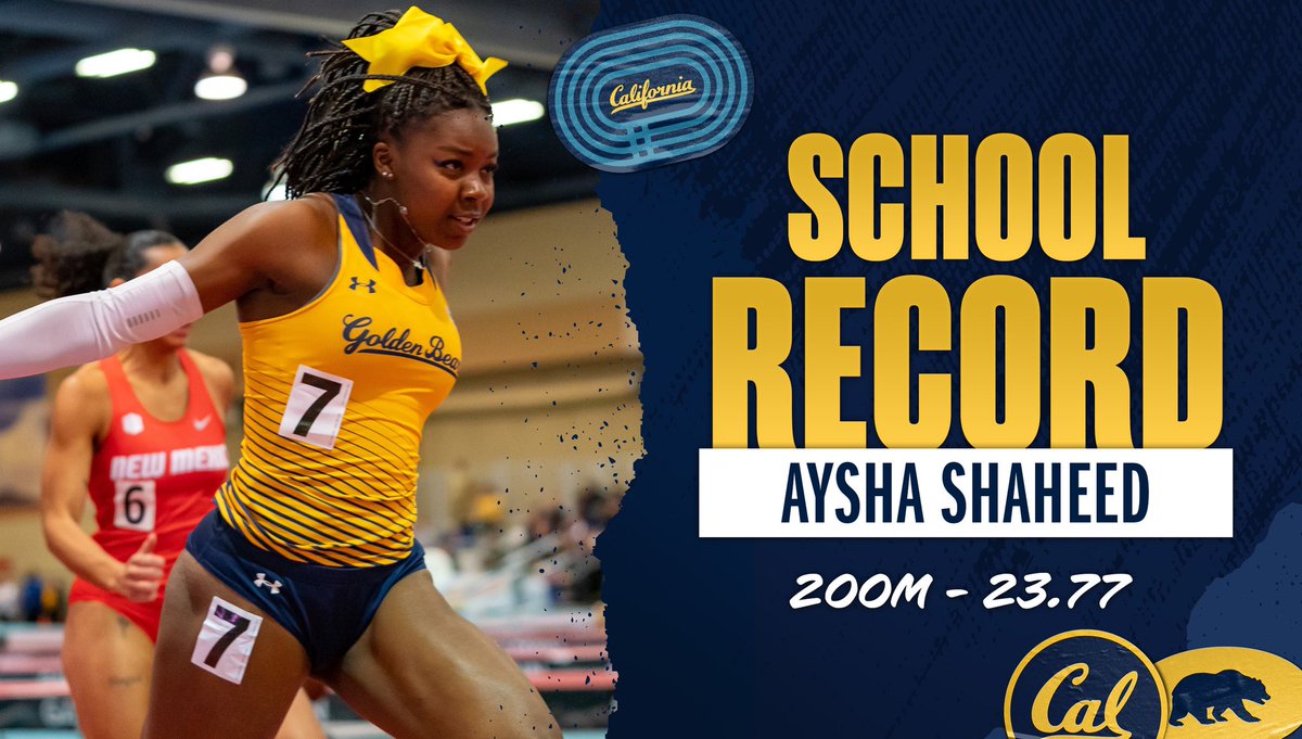 CalTFXC's tweet photo. 𝐀𝐭 𝐭𝐡𝐞 𝐭𝐨𝐩 𝐛𝐲 𝐡𝐞𝐫𝐬𝐞𝐥𝐟.
Aysha Shaheed is going places… very, very quickly.
#GoBears🐻 https://t.co/Wg3C77RyVZ