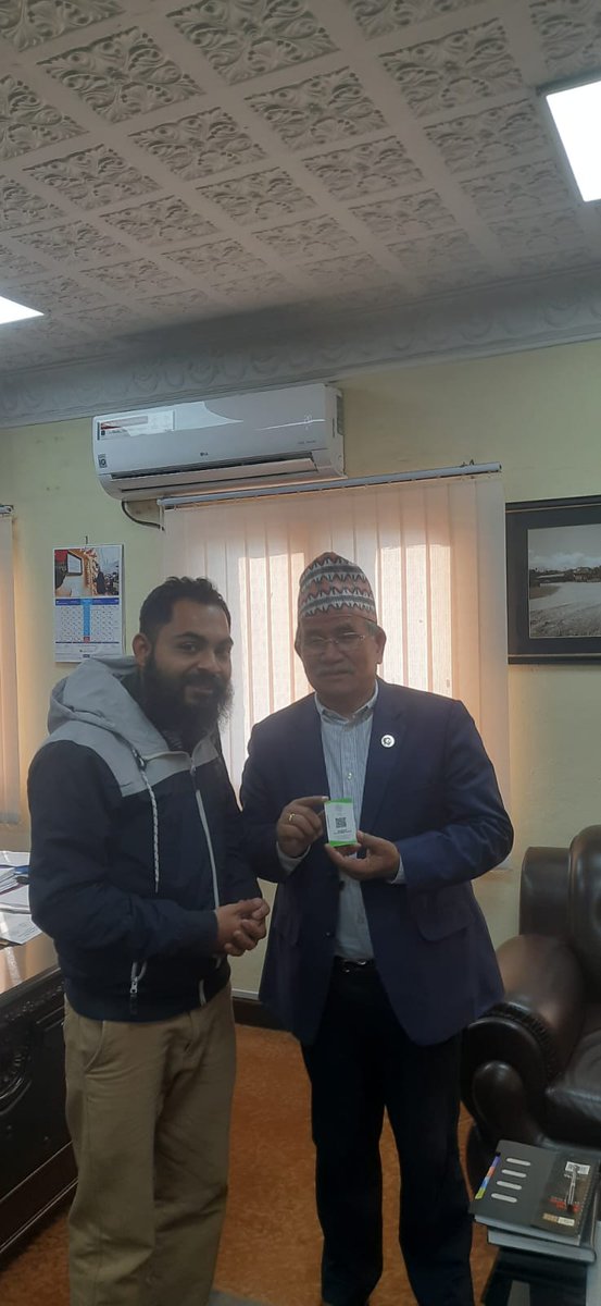 This was a very exciting meeting and exchange between Chyau.bio founder Gunjan Ghimire and the Mayor of Lalitpur Metropolitan City Mr. Chiri Babu Maharjan regarding Climate Change related data exchange. #Climatechange #democratizedata
