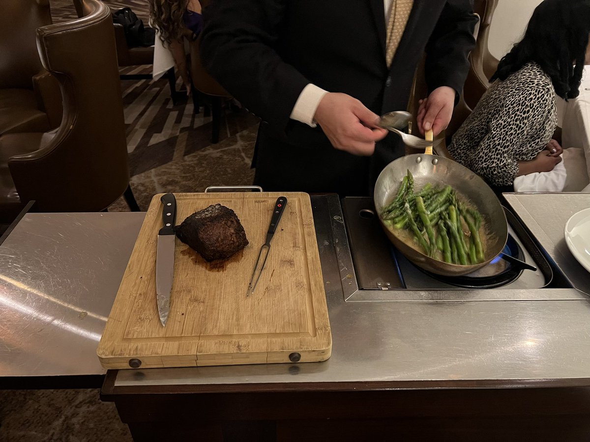 fhscoachjones's tweet photo. Dinner night 1 in Vegas. FABULOUS. Prepared entree at the table. Sorry missed pic of dessert. @DelmonicoSteak #ExcellentFood https://t.co/2ISI7NVAWD