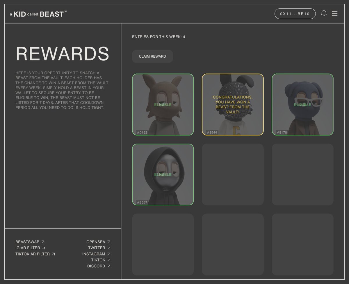 akidcalledbeast's tweet photo. 4/6 Soft Staking 🏆

Super simple. Super safe. 
Hang onto your Beast, win Raffle tickets.
Only eligible if delisted every 7 days. 🎟️

Visit the Hub Here: https://t.co/vRX4N8vZ2D https://t.co/FcD5PdNPQQ