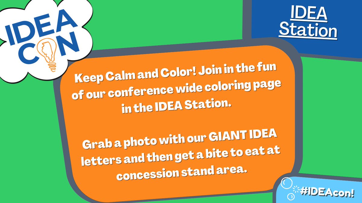 ideaillinois's tweet photo. The Expo Hall is the place to be Monday Night, Tuesday and Wednesday. With various activities, demo's and social events, you are sure to refill your educator cup! Join us for all that and more in the IDEA Station. 

Keep Calm and Go To #IDEAcon! https://t.co/3q96E6dtuT https://t.co/2VHxKh8Vas