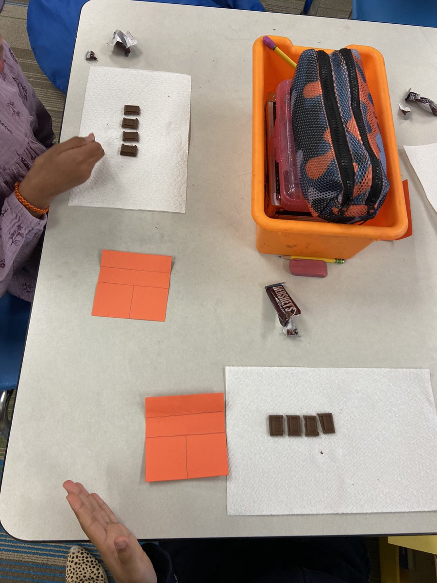 Today we explored the concept of a unit fraction with the help of a tasty treat to end the long week!😋 <a href="/WhiteOakElem/">White Oak Elementary</a>