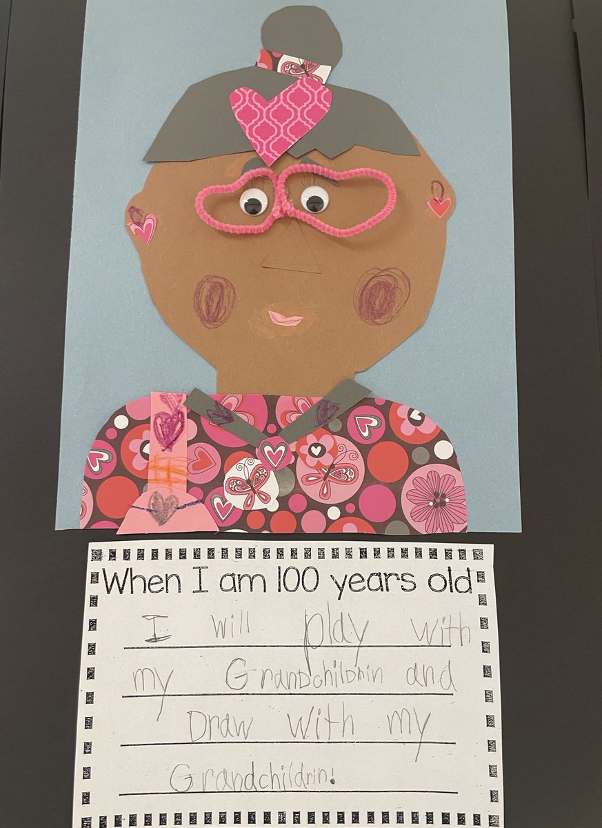 CottleKinder's tweet photo. In celebration of the approaching 100th day of school, kindergarten students @haycockcougar thought about what they might look like and do when they're 100 years old! @fcpsnews @FCPS_Kinder @FCPSR2 https://t.co/pwiFHGUZNE