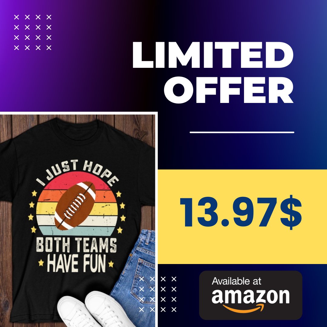 AmkCreativity's tweet image. Funny Football I Just Hope Both Teams Have Fun Women Or Men T-shirt
Great gift for sports fans for basketball, baseball, football or soccer fans.
amzn.to/3YmSL7n