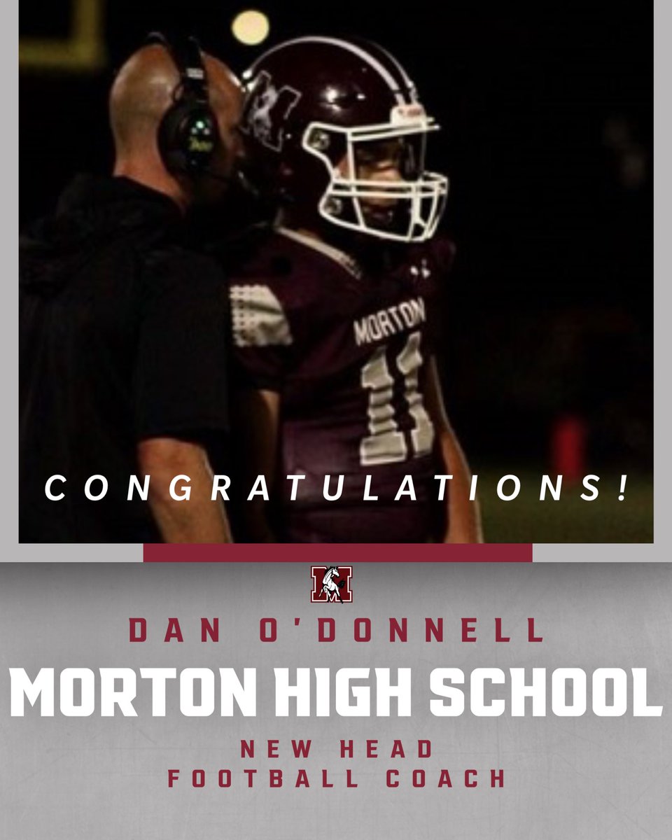 A NEW ERA BEGINS!
#mortonpride 
<a href="/coach_OD2/">Coach Dan O'Donnell</a>