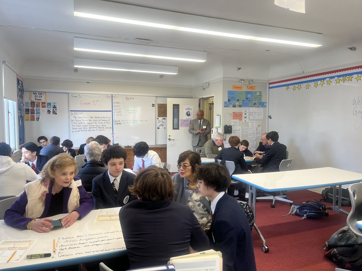 RebaTeaching's tweet image. Today for @sacredheartsf Grandparents’ and Special Friends Day, the 8th graders were able to interview their guests on an event in American history that they experienced.