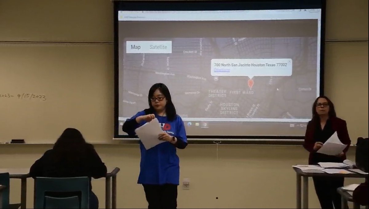 UHDHoustonLabCJ's tweet photo. Ms. Sarah Wood from HCPDO delivered training to Houston Court Watchers. Please scan the QR code on the last picture to RSVP for more information! Thank you, Dean Schwartz ⁦@uhdcpsdean⁩ for your vision and support for the Houston Court Watch program! ⁦@VARyanHouston⁩ https://t.co/UAe2uUhHs1