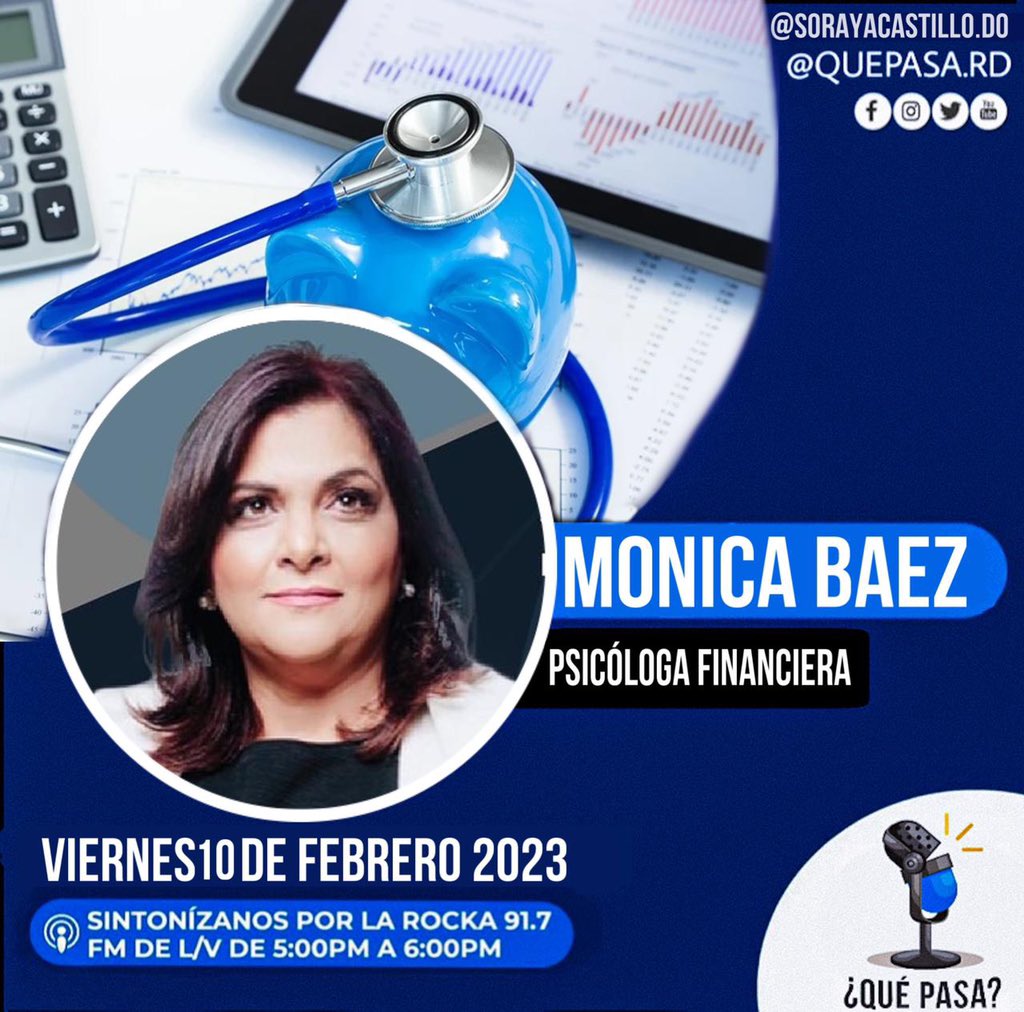 Gracias <a href="/castillo_soraya/">Soraya Castillo</a> <a href="/YezminCabrera/">Yezmin Cabrera</a> por invitarme hoy a ese programa tan chulo #quepasaRD en la <a href="/LaRocka917/">La Rocka 91.7</a> #saludinanciera