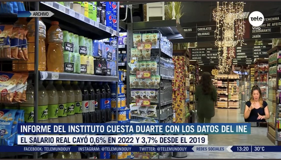 fepreco's tweet photo. 📉 Cayó el salario real por tercer año consecutivo y acumula 3.7% en estos malos tiempos para trabajadores y trabajadoras. Informó @TelemundoUY👇🏻 https://t.co/2oCmo1556A