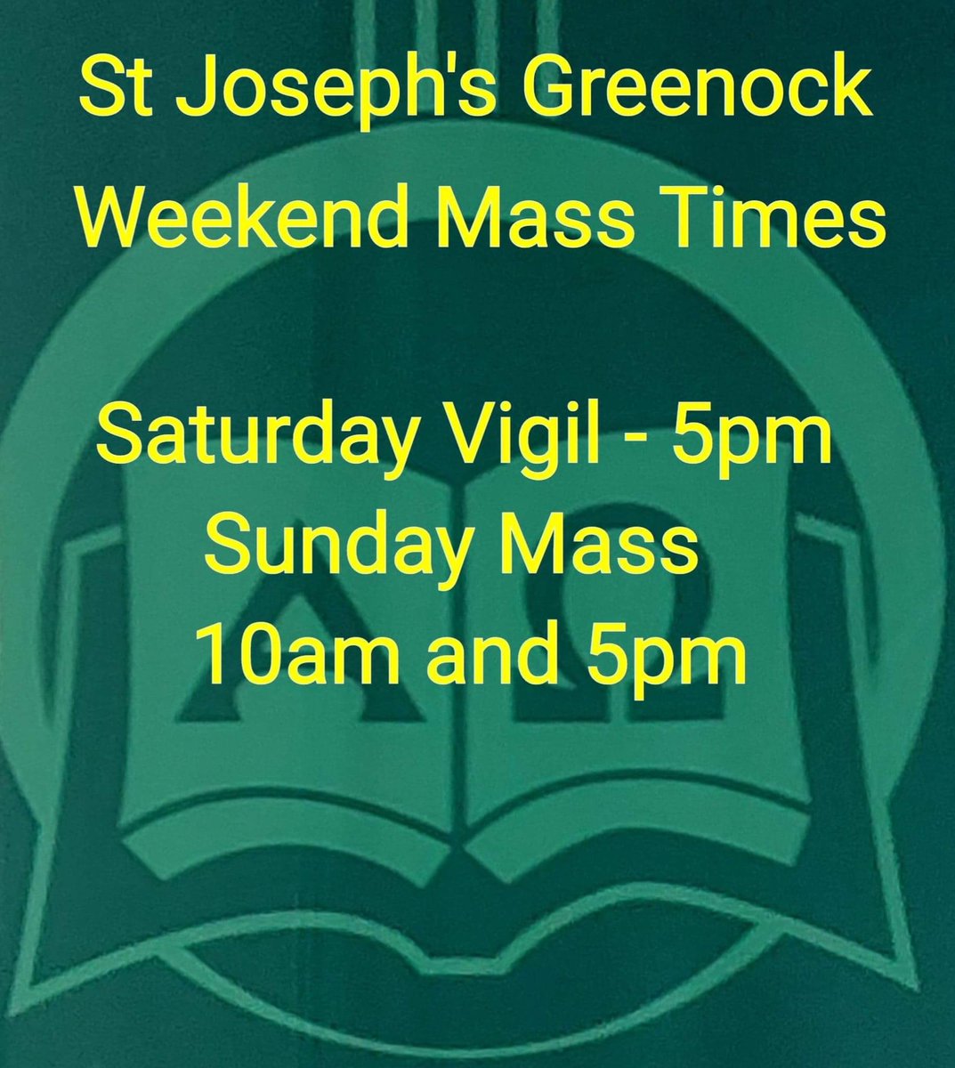 #WeekendMassSchedule <a href="/St_JoesGreenock/">StJoseph’sParishGreenock</a>