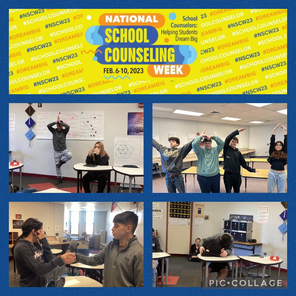 GCACounselor's tweet photo. GC Achieve has been busy celebrating National School Counseling Week. Students saw daily mentoring videos from Ms. Younkman and participated in a group scavenger hunt. Staff were treated to yummy cinnamon rolls and students and staff received stress stars. #NSCW23 https://t.co/g0Q9BHqhVM