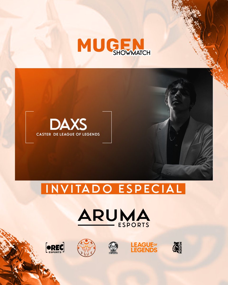 Aruma Esports está de regreso.
Hoy en nuestra noche de #Showmatch nos acompañarán grandes talentos.

<a href="/Daxs_123/">INF Daxs</a>, caster costarricense que viene a deleitarnos con gran talento! 
¡Sigue la transmisión a través de nuestro canal de Twitch! 
twitch.tv/arumaesports
#mugen #eSports