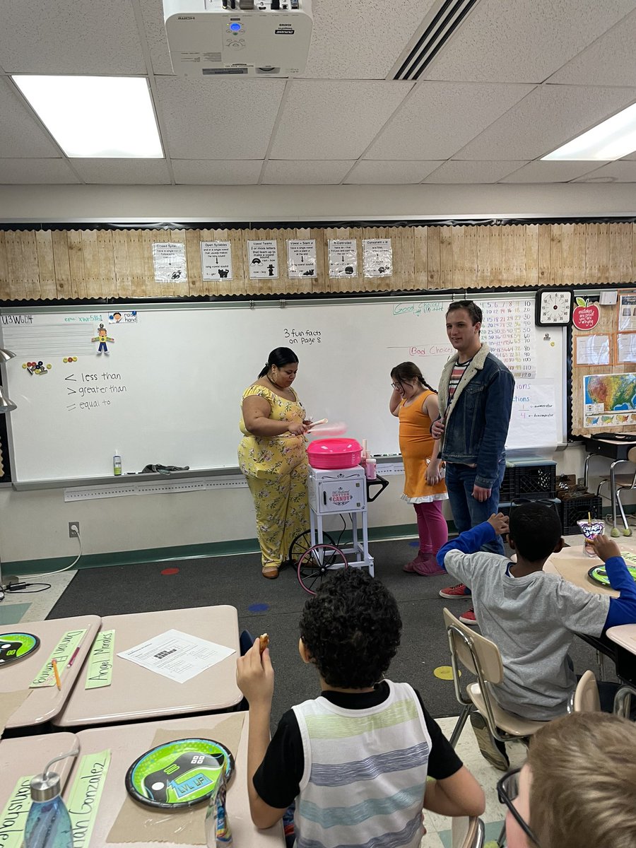 We had a great time celebrating a student’s birthday with pizza and cotton candy!