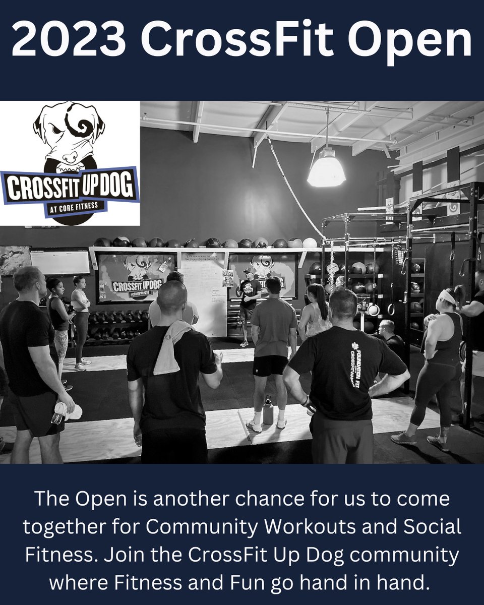 CrossFitUpDog's tweet photo. The 2023 CrossFit Open is almost here! We will schedule the Open workouts on Friday's!

#crossfitopen
#crossfitupdog
#myrtlebeachcrossfit
#myrtlebeach
#crossfit
#communityworkouts
#socialfitness
#trainmyrtlebeach
#sweatlocal
#sweatmyrtlebeach https://t.co/MdFCpNP39N