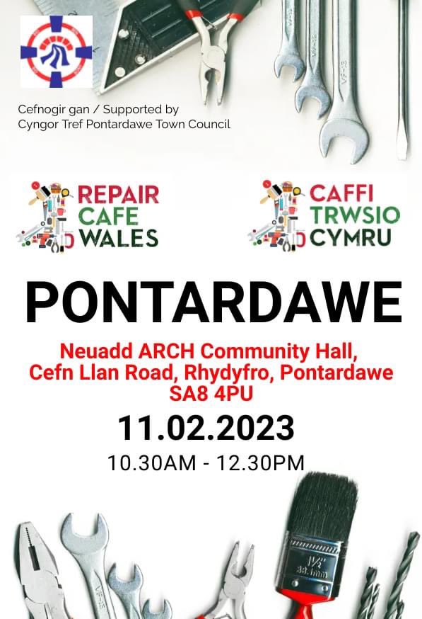 Heddiw yn Rhydyfro. Galwch heibio!
#CaffiTrwsioPontardawe   #RepairCafeWales #Pontardawe <a href="/RepairCafeWales/">Repair Cafe Wales</a>