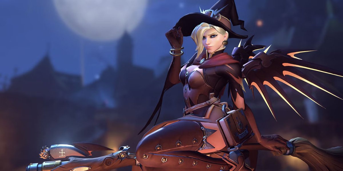 PlayOverwatch's tweet photo. No acceptance letter needed ✉️⚡️

Witch Mercy available for 1500 OW Credits in the Hero Gallery. https://t.co/CJw2HLGz1m
