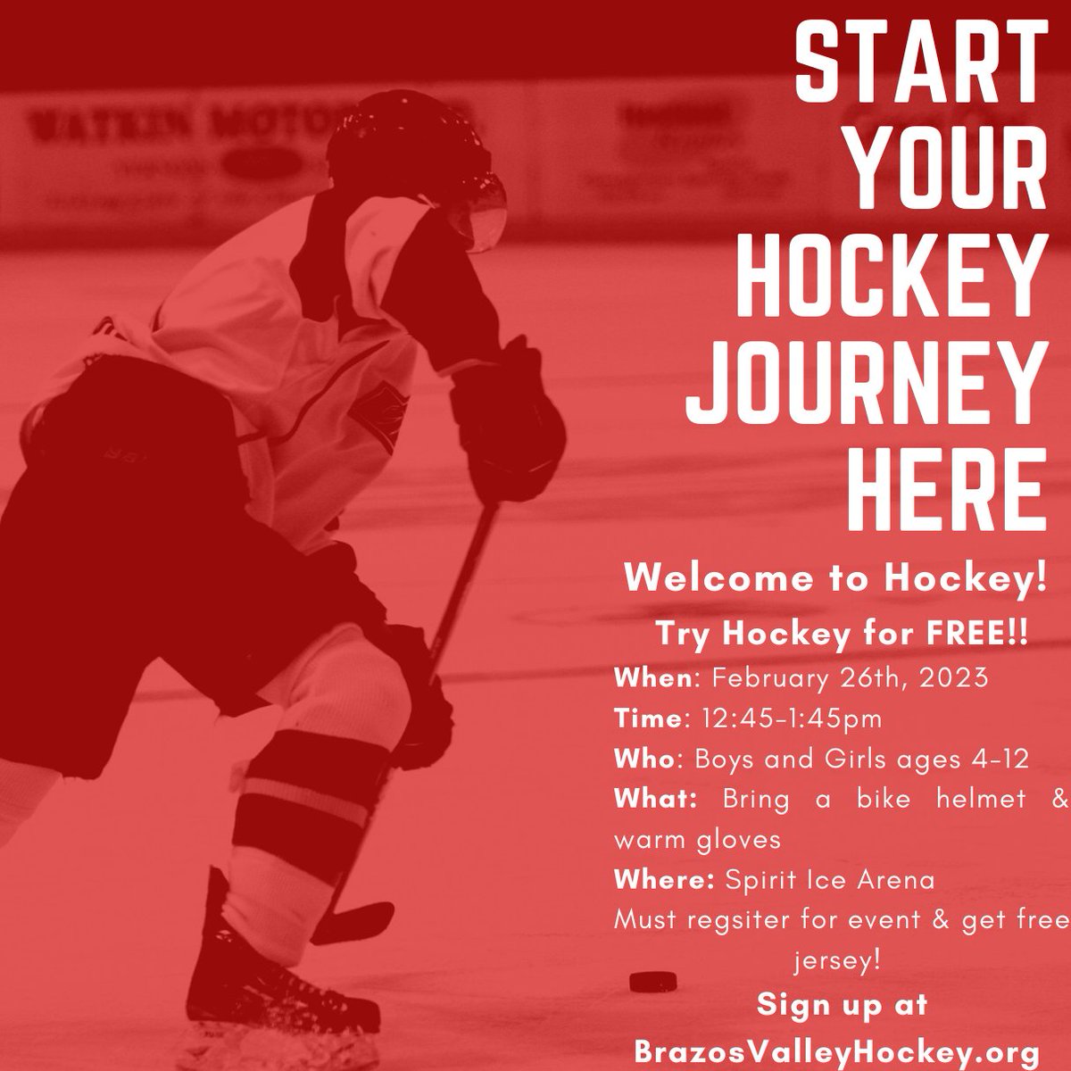 Welcome to Hockey! Hockey is for Everyone! #hockeyisforeverone #tryhockeyforfree