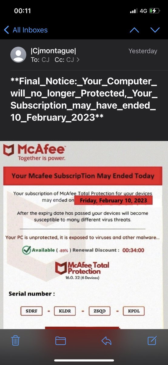 cjallthenames's tweet image. Yeah…seems legit! #spamemails #phishingemails #lazyscammers