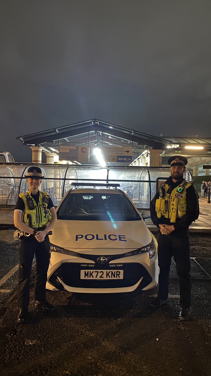 Impromptu duty with a couple of my team tonight. We have deployed in and around the Trafford Centre and on the tram network to deter vehicle crime and ASB, plus provided hi vis patrols in hotspot areas.  #SpecialContribution