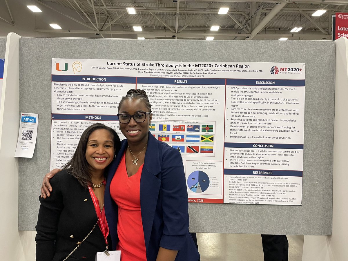 My third time at ISC but the first (of many, hopefully) representing my island home, Saint Lucia 🇱🇨 and the work our team is doing to improve #stroke care in the #Caribbean. 

#ISC23 #globalneurology @GPerue @SVIN_MT2020 @StrokeAHA_ASA