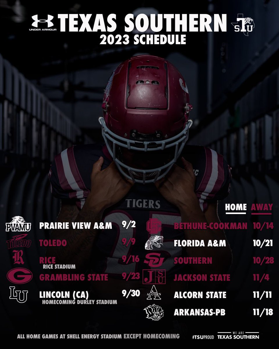 The 2023 FOOTBAlL SCHEDULE… #WeareTexasSouthern #WeAllWeGot #WeAllWeNeed #TheSauceU 🐅🏈