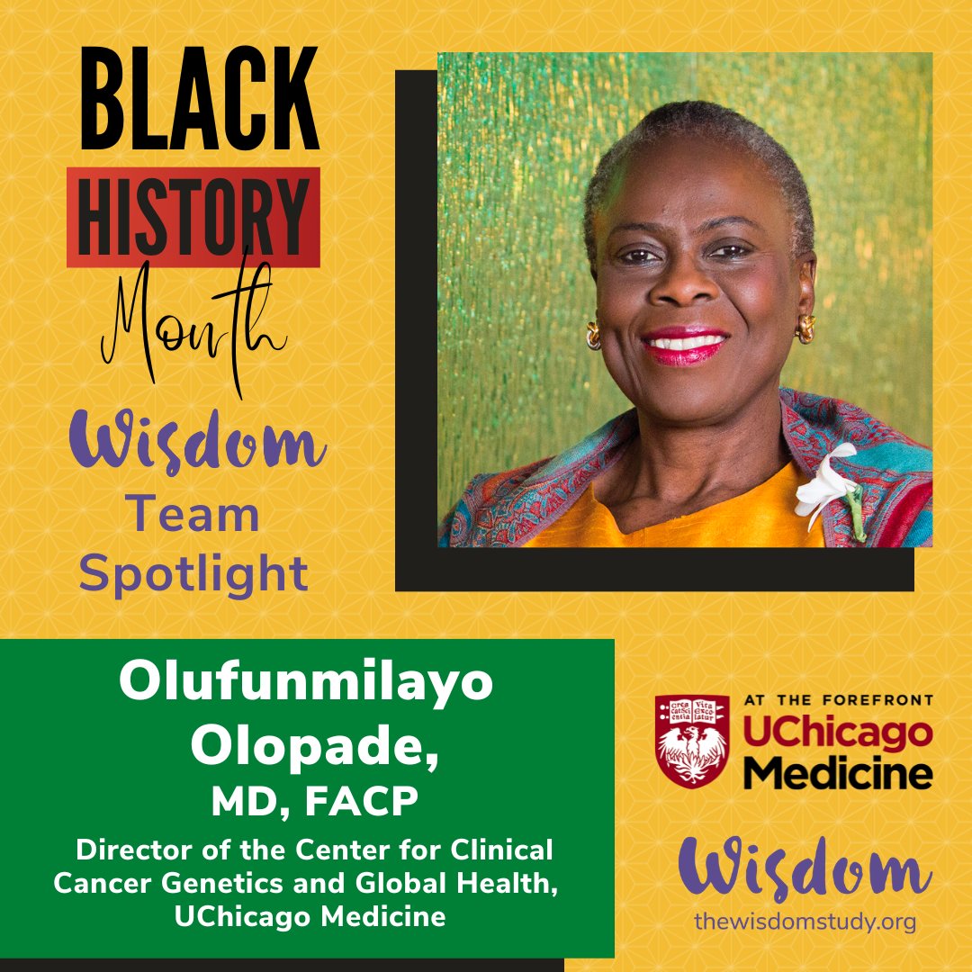 For #blackhistorymonth2023, WISDOM wants to honor our amazing Black team members.

Funmi Olopade is a breast oncologist at <a href="/UChicagoMed/">UChicago Medicine</a>. Funmi has helped us expand so that we can understand how #breastcancer affects WOC.

Read more: statnews.com/2022/06/30/thi…

#bcsm #bhm #mammogram
