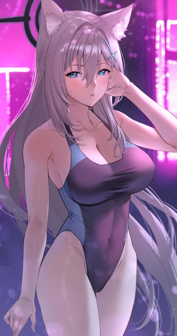 先生、ちょっとお時間いただけますか?(競泳水着)
#ブルアカ 