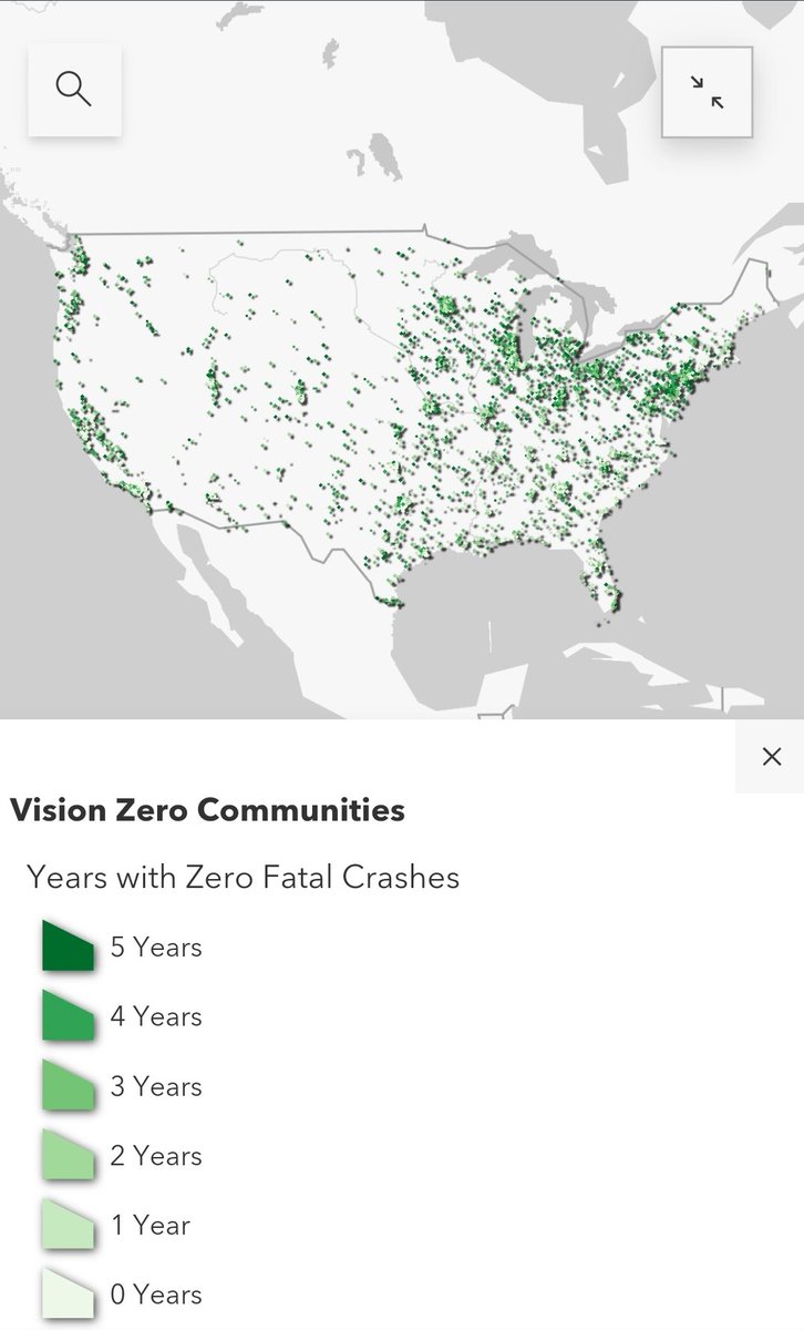 As I mentioned last night w/@buildtheera, @USDOT has created some great interactive visualizations to illustrate the road user death crisis in the US, but none more powerful than this. #ZeroTrafficDeaths is an achievable goal because these communities have already achieved it.