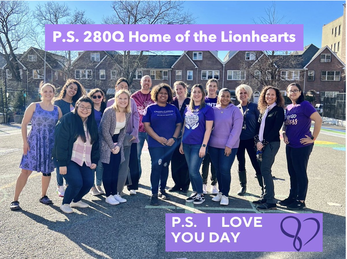 PS280Q (@ps280q) on Twitter photo Today we stand united in purple to help raise awareness for mental health and suicide prevention. Togetherness should be the force that ends tragedies. 💜💜#Loveallyourchapters <a href="/psiloveyouday/">P.S. I Love You Day</a> <a href="/nycdistrict30/">District 30</a> <a href="/NYCSchools/">NYC Public Schools</a> <a href="/Csd30CSA/">CSD30CSA</a> <a href="/DrDueno/">Milagros Dueno</a> <a href="/AP280Q/">Peter Mazun</a> Today we stand united in purple to help raise awareness for mental health and suicide prevention. Togetherness should be the force that ends tragedies. 💜💜#Loveallyourchapters <a href="/psiloveyouday/">P.S. I Love You Day</a> <a href="/nycdistrict30/">District 30</a> <a href="/NYCSchools/">NYC Public Schools</a> <a href="/Csd30CSA/">CSD30CSA</a> <a href="/DrDueno/">Milagros Dueno</a> <a href="/AP280Q/">Peter Mazun</a>
