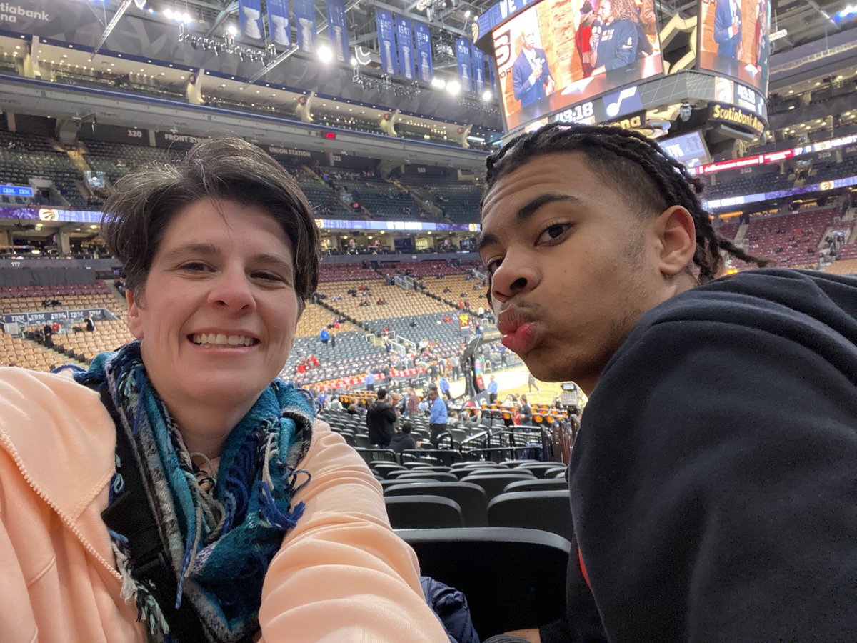 JennyJen1312's tweet photo. At the #Raptors game with my son tonight. Happy 15th birthday my boy! #WeTheNorth https://t.co/w6BULq1et2