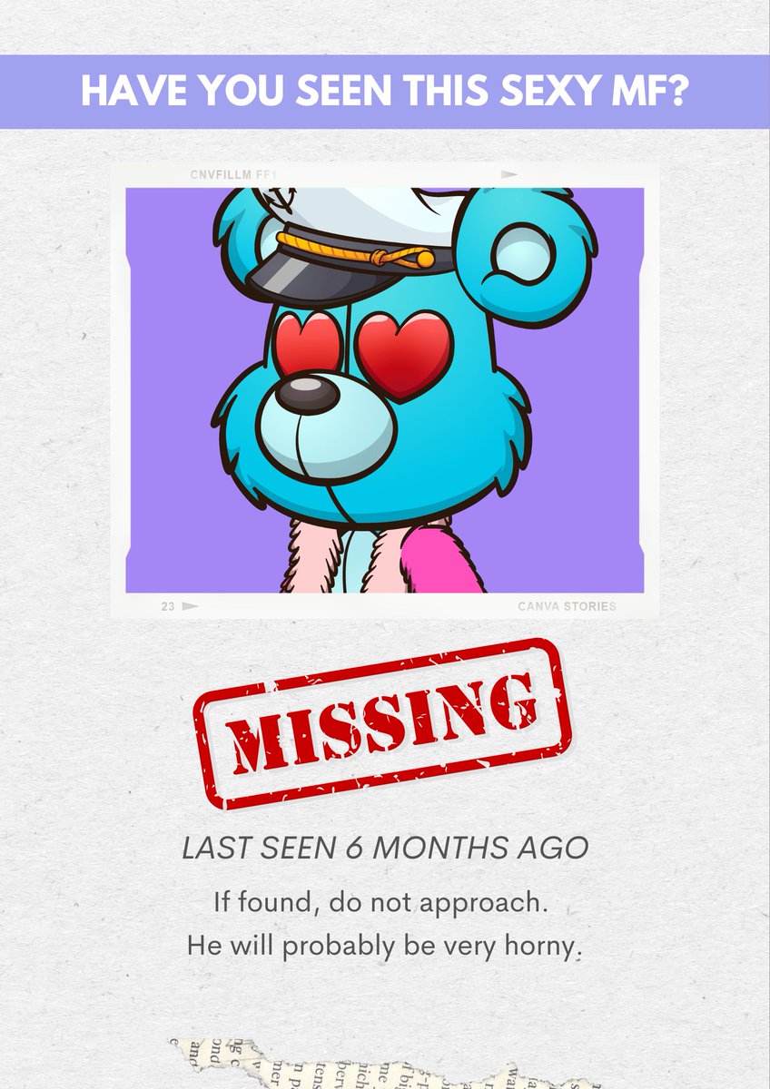 If you have any information or think you know where the Captain is please post below...

I'm sure you will be handsomely rewarded if you help find him. Payment will most likely be in sexy time.