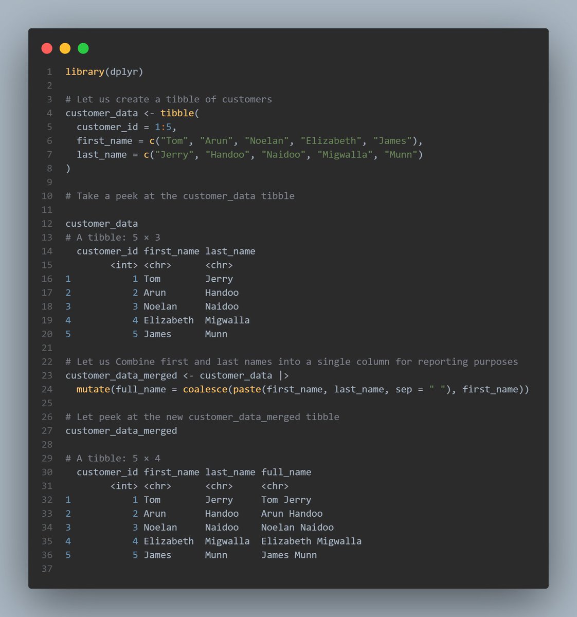 RProDigest on Twitter "🚀 Here's a clever way to use coalesce() to