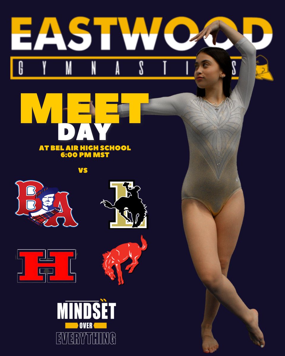 Meeeeeeet Day!! Let's Goooo!!
🤸‍♀️ 🆚 Bel Air, Hanks, Lubbock, &amp; Odessa

𝗙𝗿𝗶𝗱𝗮𝘆'𝘀 𝗜𝗻𝗳𝗼:
🕠 6:00 pm MST
📍 <a href="/BelAirHigh/">Bel Air HS</a>
🎟️  yisd.net/Page/16428

<a href="/EastwoodSports/">Eastwood Performance & Athletics Network</a> | <a href="/EastwoodHQ/">Eastwood High School</a>