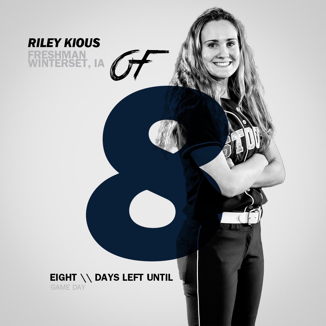uwstoutsoftball's tweet photo. 8 days to game day means we recognize number 8, Riley Kious. Fun Fact: Riley’s family used to own a circus! #RollDevs #PTR https://t.co/bEM4PiRSfd