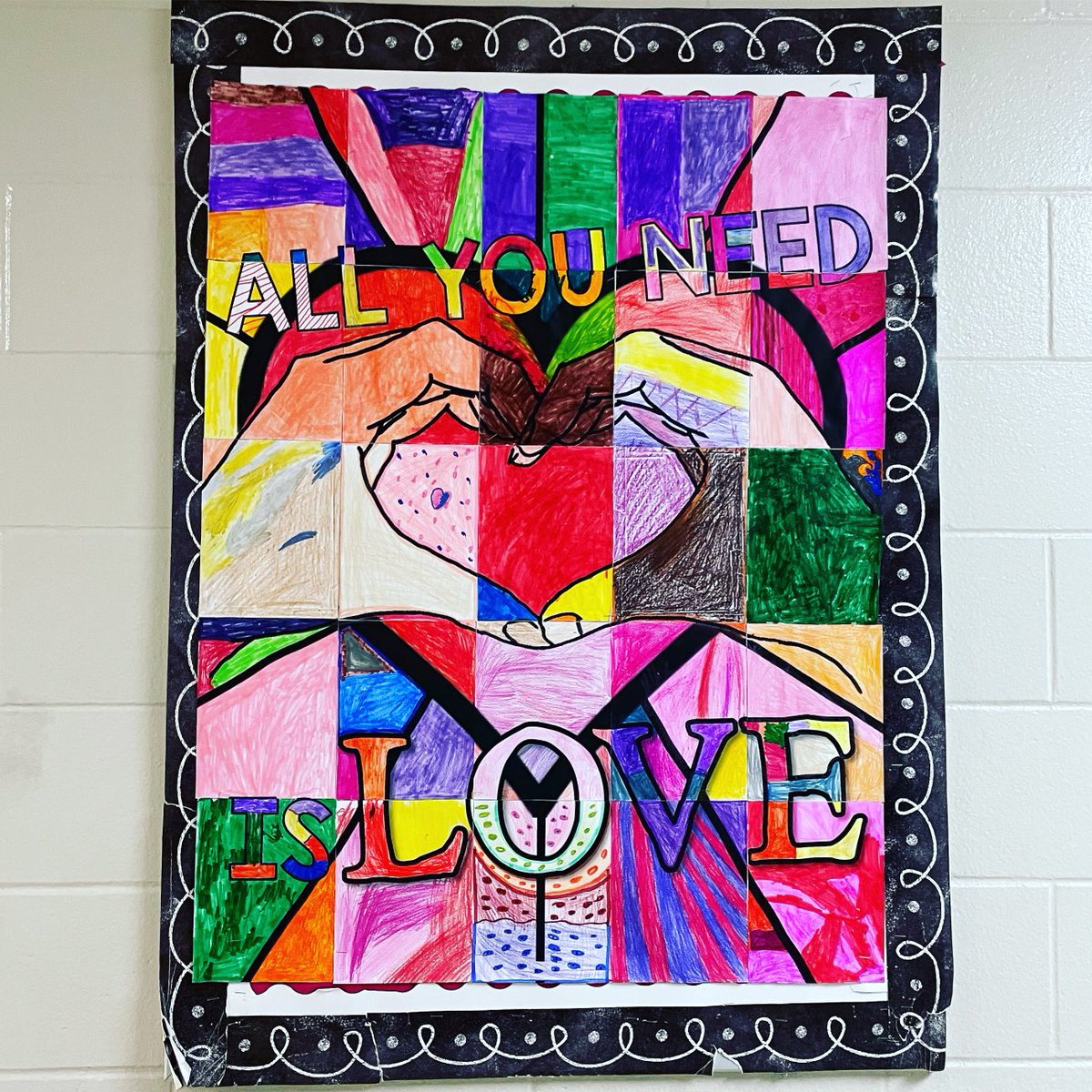 Celebrating so much here.  Mind blowing collaborative art from our grade 1/2/3 😃! ⁦<a href="/OCDSB/">OCDSB</a>⁩ #art