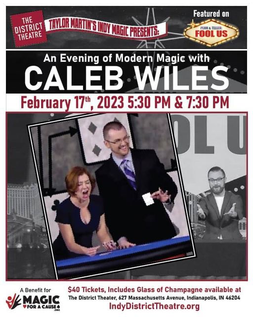 TheIndyDistrict's tweet photo. Treat your Valentine to a night of magic at @TheIndyDistrict next Friday night (2/17). @calebwiles fooled Penn & Teller - will he fool you too? Tix to this up close and personal modern magic available now at https://t.co/tiiAKGgSnA #indyvalentine #loveindy #do317 https://t.co/xIkM80vjx4