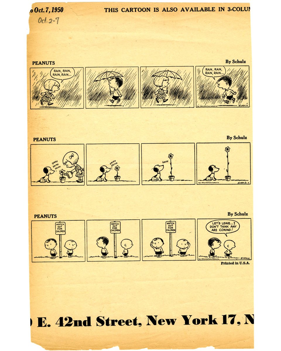 Charles M. Schulz Museum on Twitter "On October 2, 1950, PEANUTS